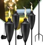 4 Pack Garden Torches For Outside, 22 Oz Metal Citronella With 3-PRONG Gro. Fixed Price $66.49.