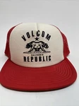 Volcom Stone Red Cap - 5 Panel Cotton/polyester Snapback Trucker. Fixed Price $32.00.