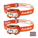 Everbrite Headlamp, 2 Pack Kids With Red Light Adjustable, Orange. Fixed Price $15.86.