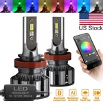 2PCS Rgb Led H8/H9/H11 Headlight Kit Bulbs With Bluetooth App Phone Control. Fixed Price $57.41.