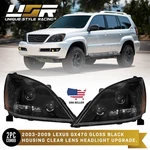 Black Housing Clear Lens Projector Headlight Upgrade For 2003-2009 Lexus GX470. Fixed Price $419.95.