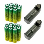 Skywolfeye 14500 Battery 1200MAH 3.7V Rechargeable Cell Batteries For Torch Lot. Fixed Price $21.09.
