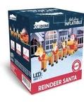 Retired Reindeer Santa Christmas Inflatable 9.5 Foot Long Joie Domi Led Lights. Fixed Price $120.00.
