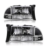For Dodge 97-04 Dakota 98-03 Durango Euro Black Housing Clear/signal Headlights. Fixed Price $69.99.