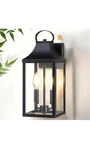 Myhxq 15" Dusk To Dawn Black Outdoor Wall Lantern, Outside Modern Sconce. Fixed Price $24.99.
