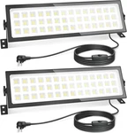 2 Pack Linkable Led Shop Lights, Ultra Bright 100W 15000LM Aluminum Plug Gara. Fixed Price $64.95.