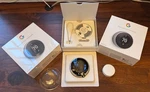Two Google Nest T3007ES Wi-fi Learning Thermostats Stainless + Remote Sensor. Fixed Price $250.00.