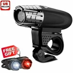 Usb Rechargeable Bright Led Bicycle Bike Front Headlight And Rear Tail Set. Fixed Price $12.98.