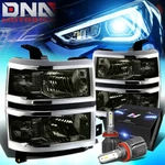 For 2014-2015 Chevy Silverado 1500 Corner Euro Headlights W/led Kit+ Fan Smoked. Fixed Price $174.58.