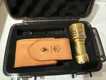 Mecarmy PT16 Titanium Flashlight Brass Finish 1100LM Usb Rechargeable. Fixed Price $179.00.