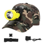 Rechargeable Led Mining Headlamp With Camouflage Hat High Lumen Waterproof Light. Fixed Price $56.98.