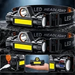 Seo Title:** Usb Rechargeable Mini Led Headlamp Xpe+cob Waterproof. Fixed Price $9.99.