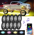 10 Pods Rgb Led Rock Light, Tsv Neon Lights Kit With App Control. Fixed Price $58.00.