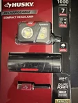 Husky 1000 Lumens Dual Power Compact Rechargeable Headlamp. Fixed Price $29.99.