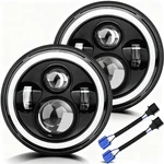 7 Inch Led Headlights Round Halo Turn Signal Dot Approved Jk .... Fixed Price $45.37.