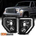 For 2008-2012 Jeep Liberty W/led Drl Headlight Headlamp Fog Black Housing. Fixed Price $184.99.