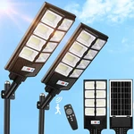 2 Pack 10000LM Solar Street Lights With Motion Sensor & Remote Control. Fixed Price $77.99.