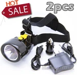 Lot Of 2 Mining Rechargeable Headlamp Miners Led Flashlight Hard Hat. Fixed Price $61.90.