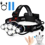 Elmchee Rechargeable HEADLAMP,18000 Lumen Bright 8LED, Black. Fixed Price $28.88.
