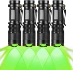 4 Single Mode 150 Yard Green Flashlight, Led Pack,. Fixed Price $27.45.