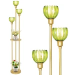 Hmvpl Gold Floor Lamp For Living Room, Boho With Shelves, Vintage .... Fixed Price $97.16.