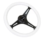 Nrg 2" Deep Dish White Wood Grain Steering Wheel With Black 3-SPOKE Center 350MM. Fixed Price $133.00.