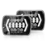 5X7 Led Headlights, 7X6 Headlamp With Drl High Low Beam Rectangular H6054.... Fixed Price $76.05.