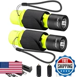 Hecloud 2 Pack IPX8 Waterproof Diving Flashlight Rechargeable Scuba Dive. Fixed Price $41.61.