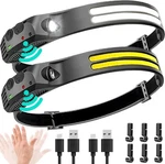 Headlamp Rechargeable 2PCS Pack New Upgrade Ii Dual-led Strip, Black. Fixed Price $28.88.