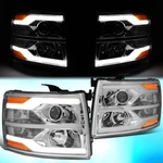 For 2007-2014 Chevy Silverado Dual Led Drl Projector Headlight/lamp Chrome/amber. Fixed Price $163.79.