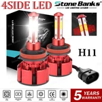 4-SIDE H11 H9 Led Headlight Bulbs Kit Hi/low Beam 6000K Bright White Fog Lights. Fixed Price $11.99.
