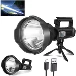 Rechargeable Spotlight, 3,000,000L High Lumens Extra Large - Black. Fixed Price $62.76.