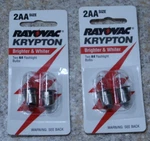 Lot (4) Rayovac K4-2 (KPR104) Krypton Bulb Flanged Base For Cell Aa Lashlight. Fixed Price $11.99.