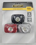 (3-PACK) Defiant Bc-bd 200 Lumens 4-MODES Headlights W/ Batteries 1007-747-160. Fixed Price $18.99.