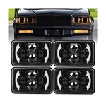 Co 4X6 Led Headlights With White Drl Halo & Amber Turn Signal Light,square. Fixed Price $82.79.