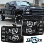 For 2007-2013 Chevy Silverado 1500 2500HD Black Housing Headlights Lh & Rh. Fixed Price $66.29.