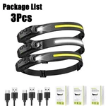 Sensor Headlamp Usb Rechargeable Led Flashlight Camping Waterproof Headlight Cob. Fixed Price $17.99.