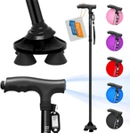 Folding Walking Cane With Led Light,pivoting Quad Base,adjustable Stick. Fixed Price $46.99.
