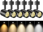 5-COLOR Dimmable Led Track Lighting Heads, 6 Pack, 800LM, Matte Black. Fixed Price $164.99.