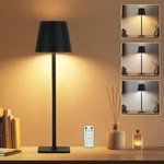 Cordless Table Lamp With Timer, Czgor Rechargeable 14.8 Inches Tall, Black. Fixed Price $28.41.