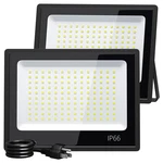 Xxbsaz Led Flood Lights Outdoor, Plug-in & Hardwired 100W, BLACK1. Fixed Price $75.74.