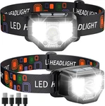 Headlamp Rechargeable 2PCS, 1200 Lumen Super Bright Led Flashlight With Motion. Fixed Price $20.99.