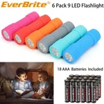 Everbrite 9 Led Flashlight 6 Pack Impact Handheld Torch W/ Lanyard 3AAA Battery. Fixed Price $16.49.