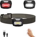 Rechargeable Headlamp, Led Bright Motion Sensor Flashlight With 6 Mode. Fixed Price $37.24.