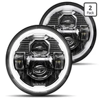 Hwstar Pair New 1000% Bright Anti-glare 7 Inch Halo Led Headlights Round Comp.... Fixed Price $110.00.