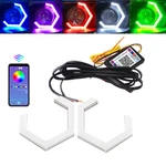 Qasim Hexagon Angel Eyes Rgb App Control Retrofit Car Motorcycle Light. Fixed Price $89.38.