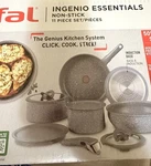 T-fal Ingenue Essentials Cookware Set With 11-PIECE, Granite Titanium Black New. Fixed Price $79.00.