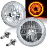 7" Halogen H4 Headlight Headlamp Amber Led Angel Eyes Bulbs Pair Iw. Fixed Price $67.96.