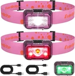Everbrite Rechargeable Headlamp, 2 Pack Kids With Coral Pink. Fixed Price $31.03.