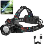 Azamine 99000 Lumens Rechargeable Led Headlamp, 3 Modes, Adj, IPX6 Wtrprf. Fixed Price $44.70.
